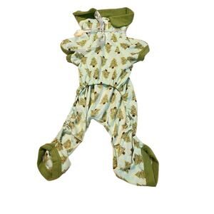 NWT Green Christmas Trees Pet Knit Dog Pajamas Size Large